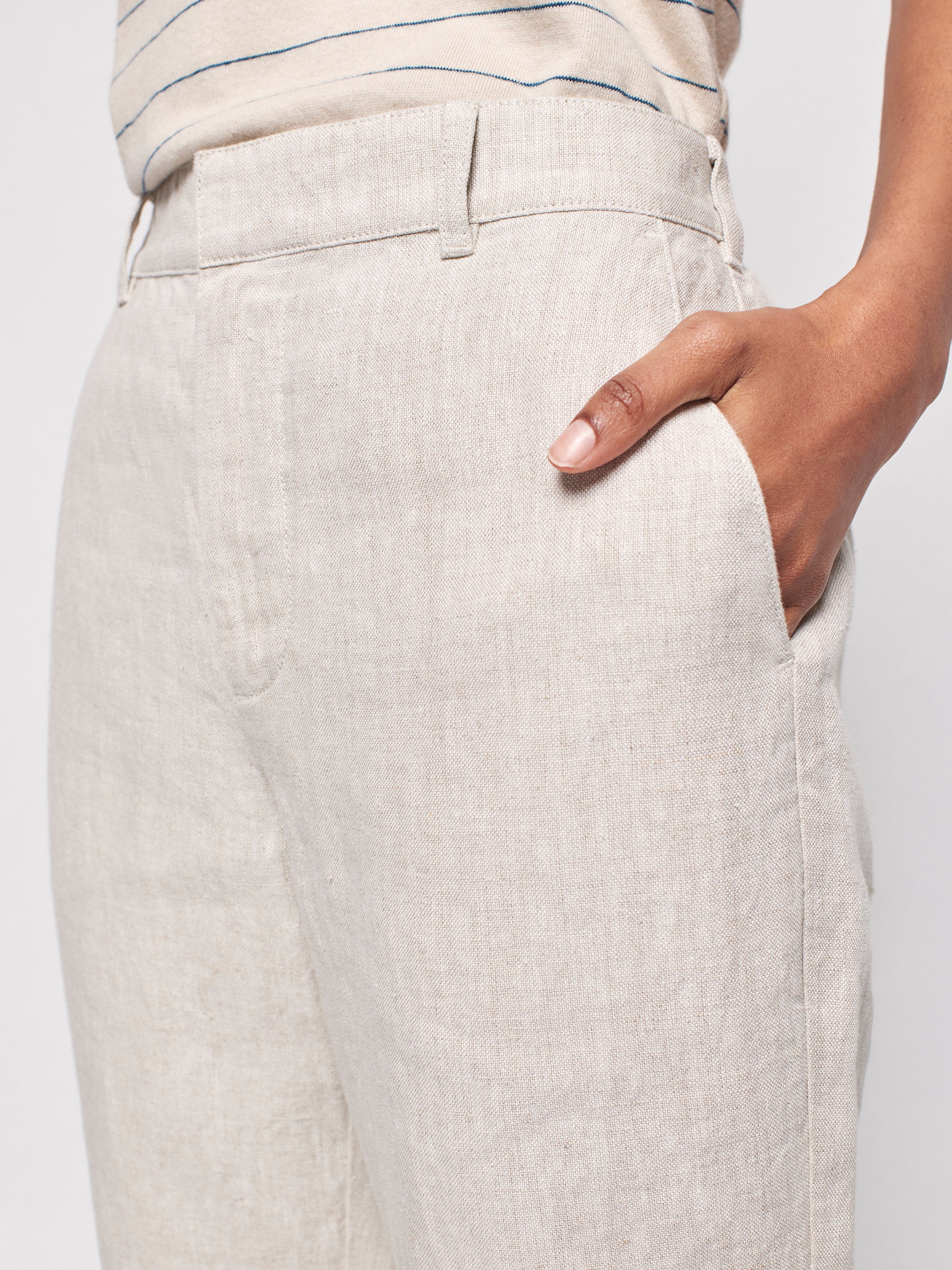 Washed Linen Pant - Flax