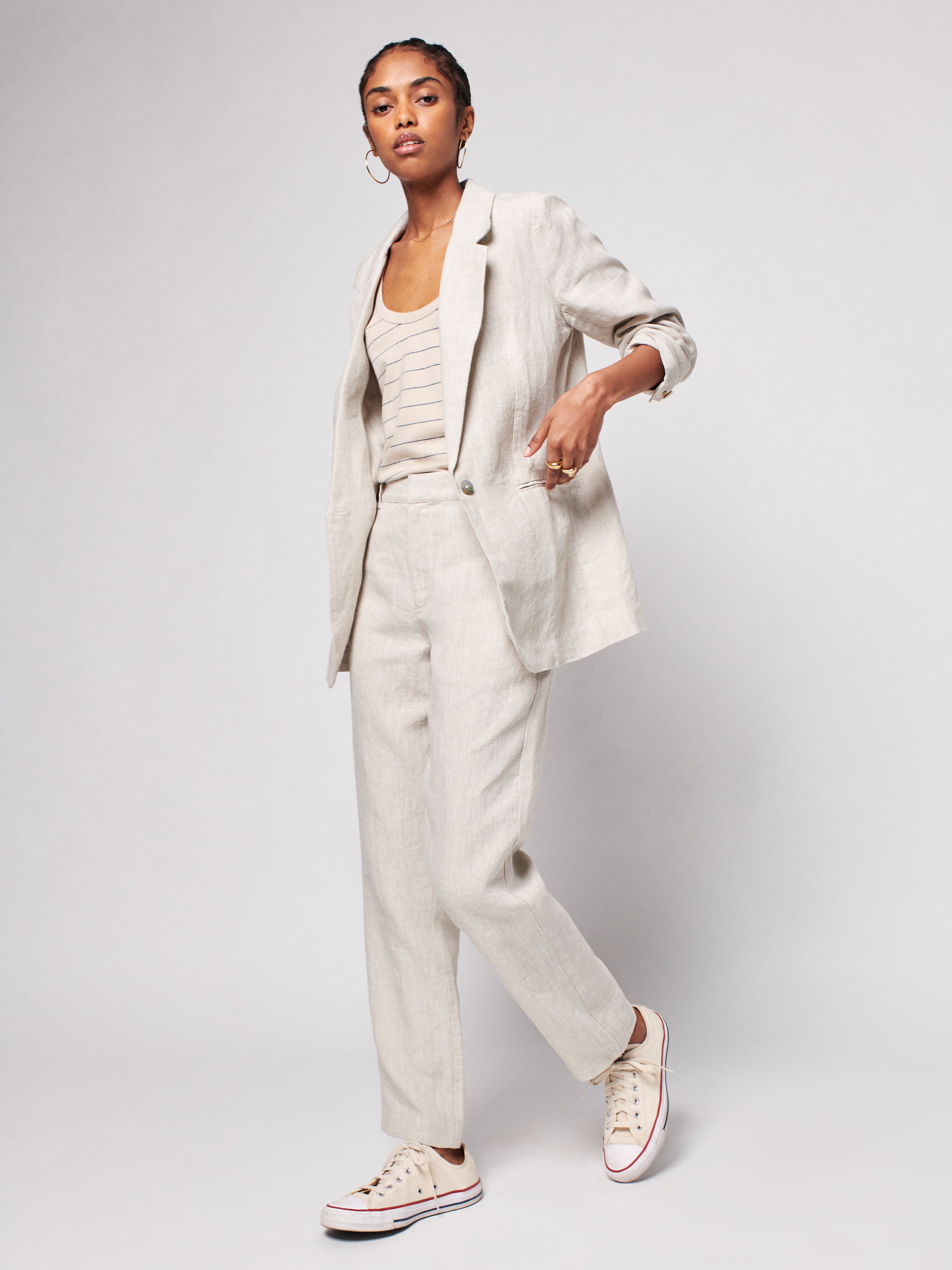 Washed Linen Pant - Flax