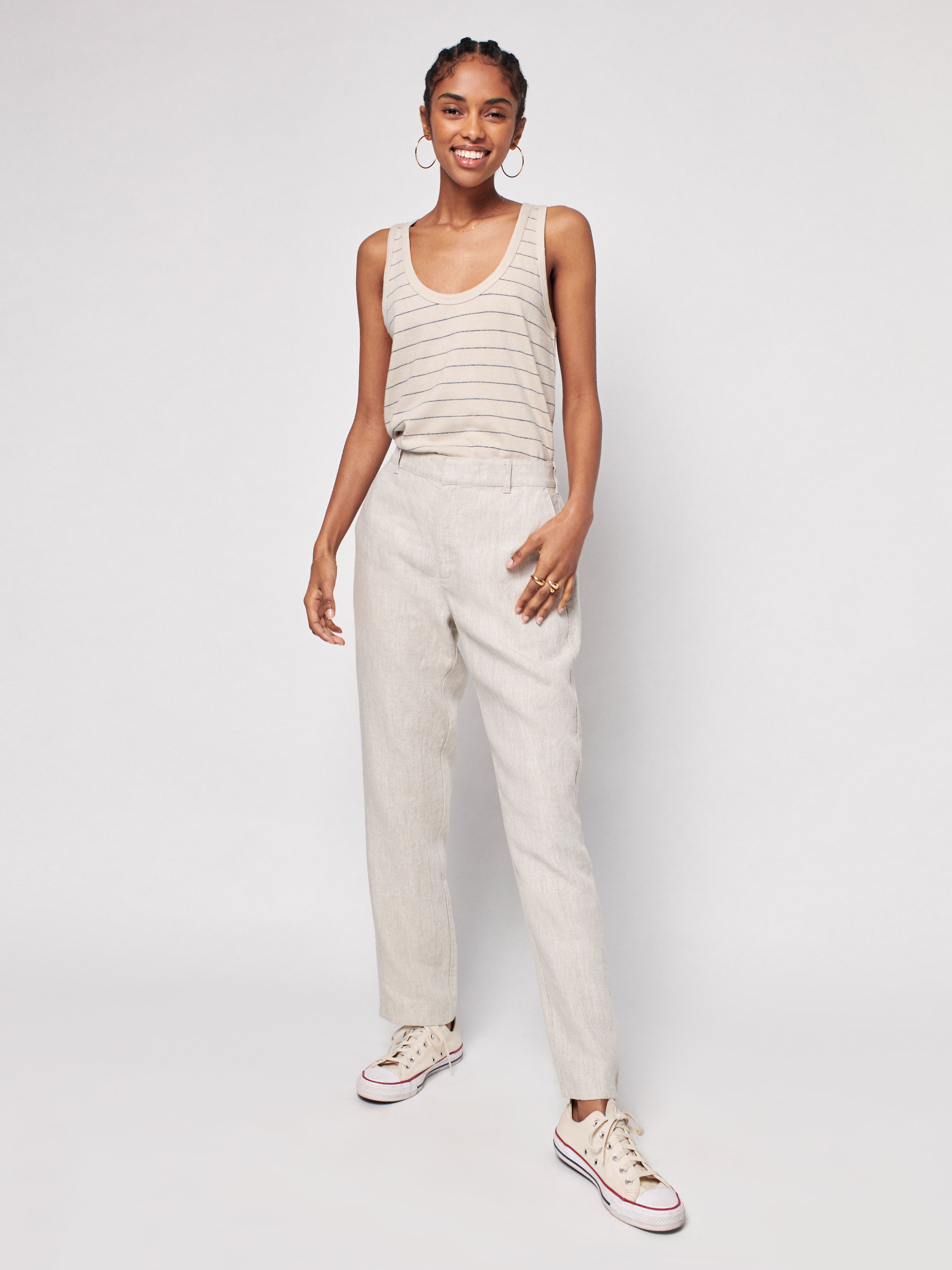 Washed Linen Pant - Flax