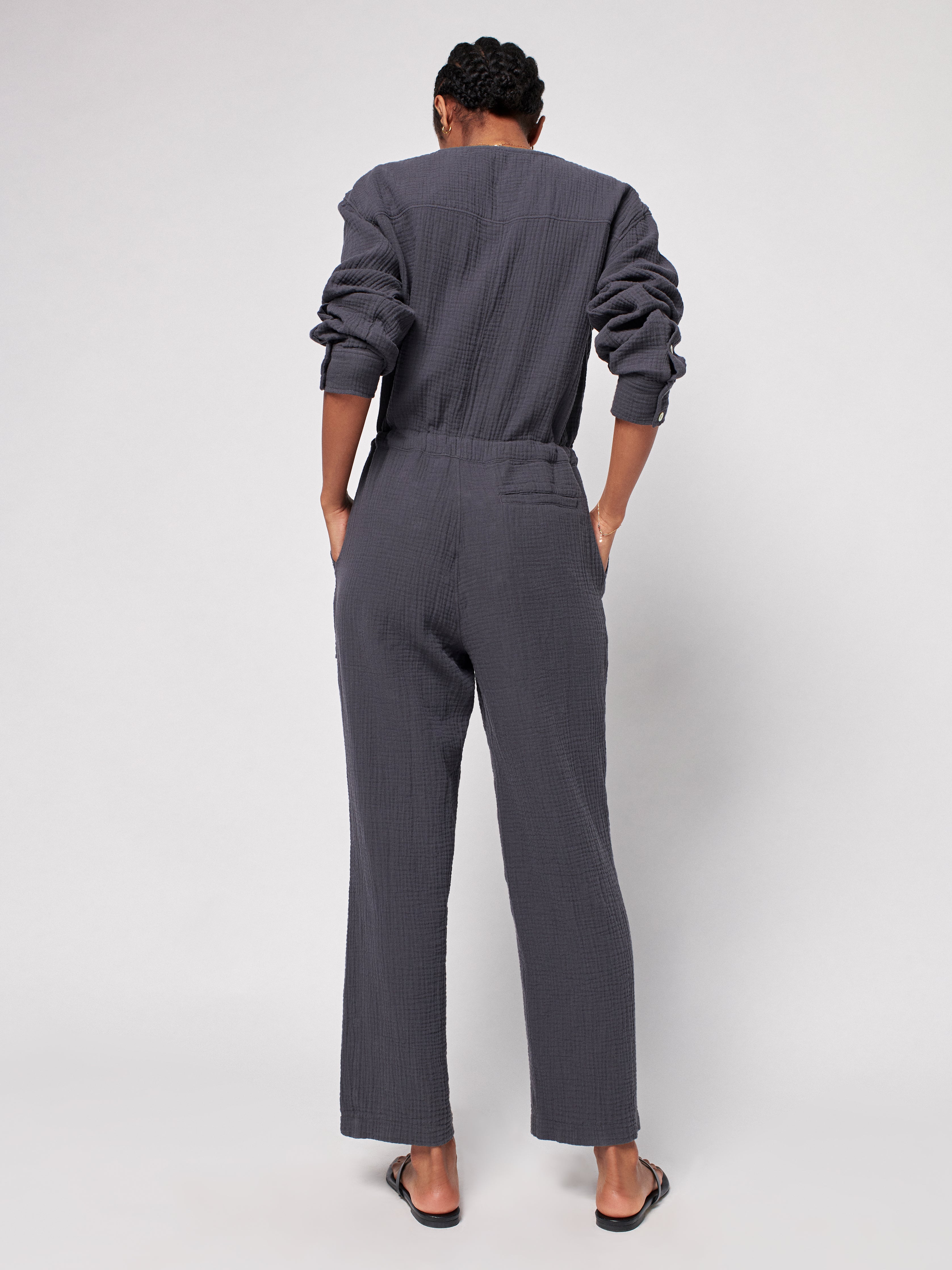 Dream Cotton Gauze Jumpsuit - Washed Black