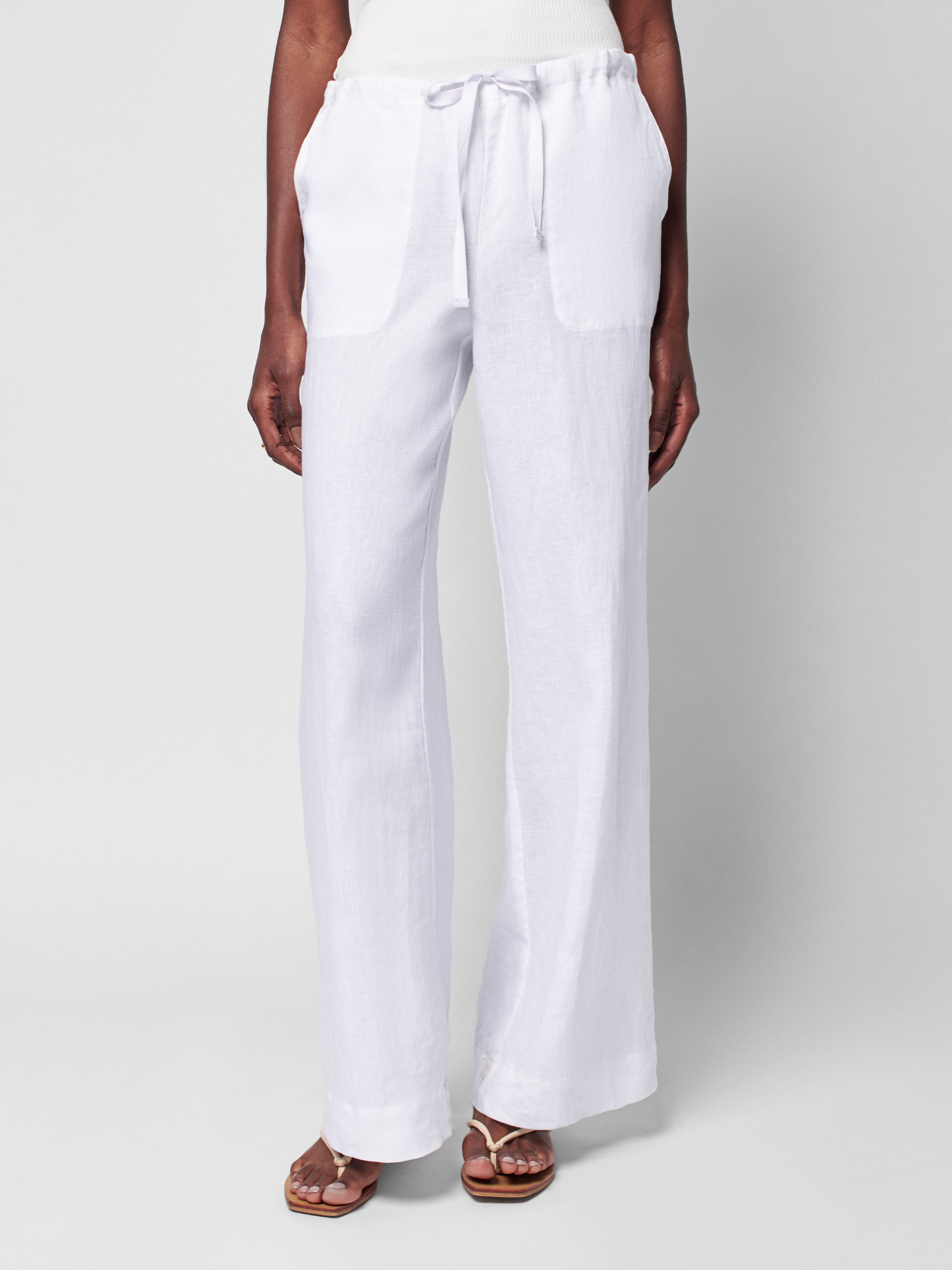 Summer Sands Linen Pant - White