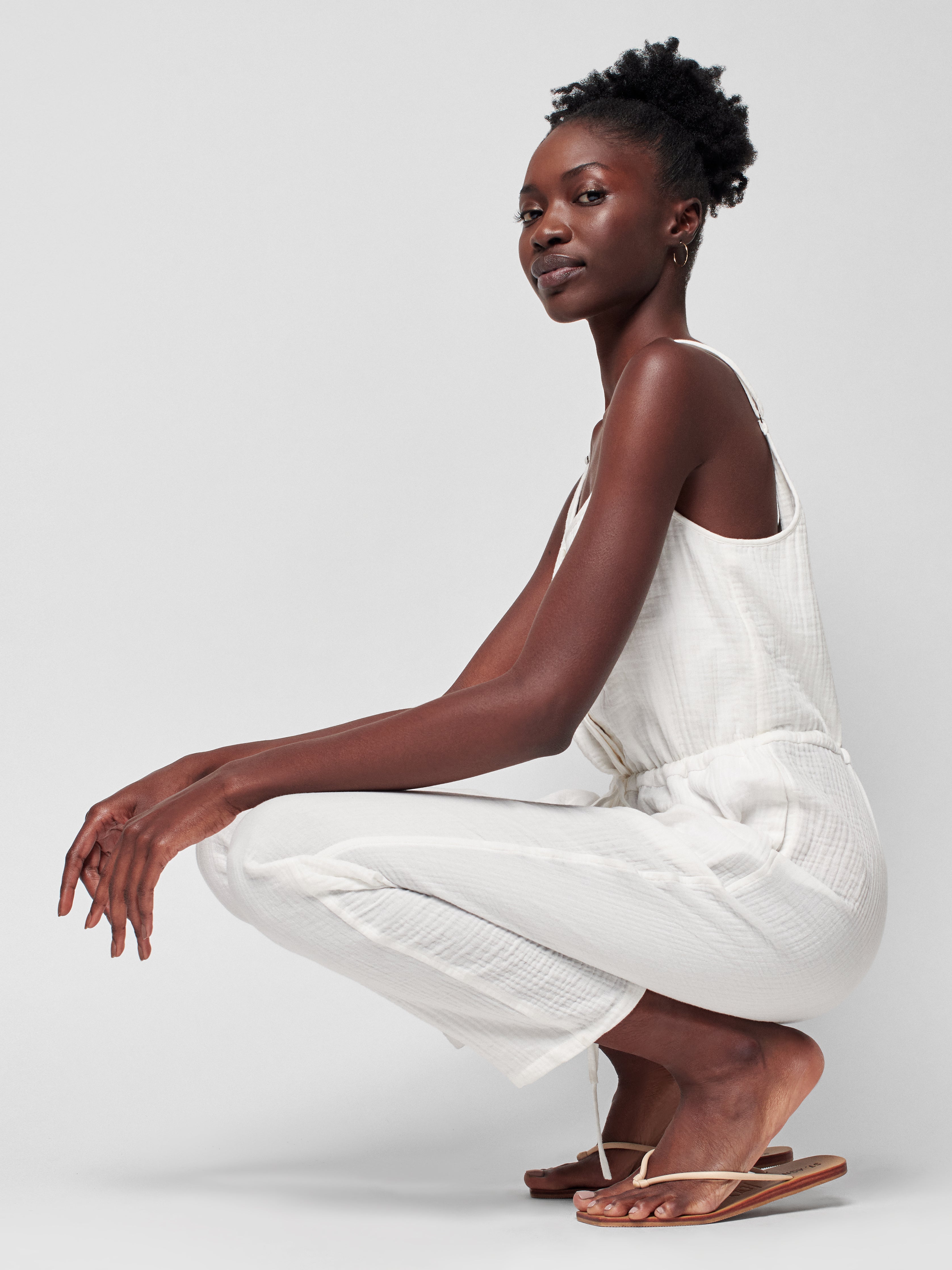 Dream Cotton Gauze Leila Jumpsuit - White