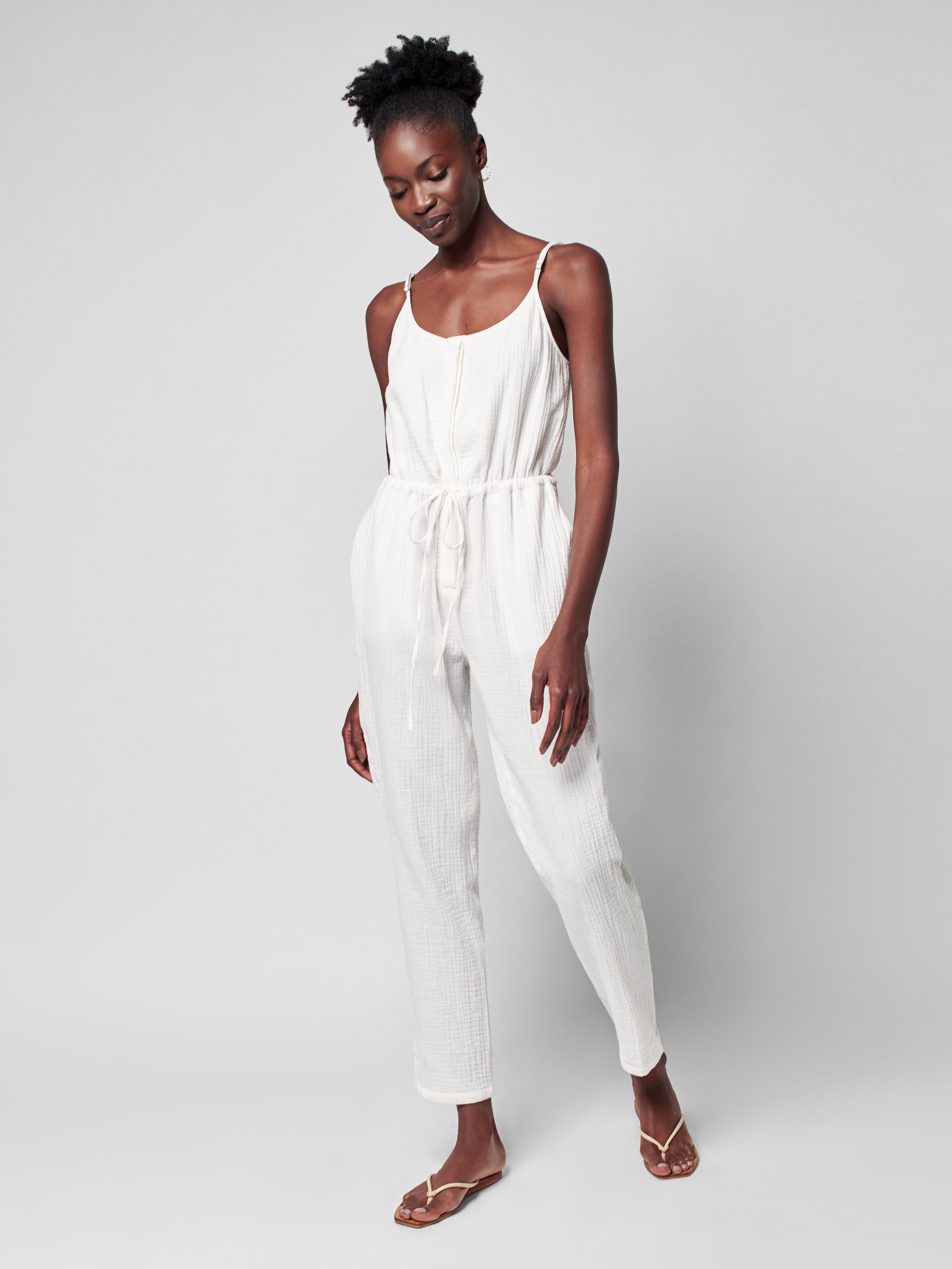 Dream Cotton Gauze Leila Jumpsuit - White