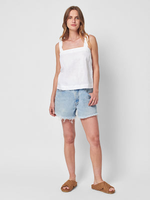 Summer Sands Linen Tank - White
