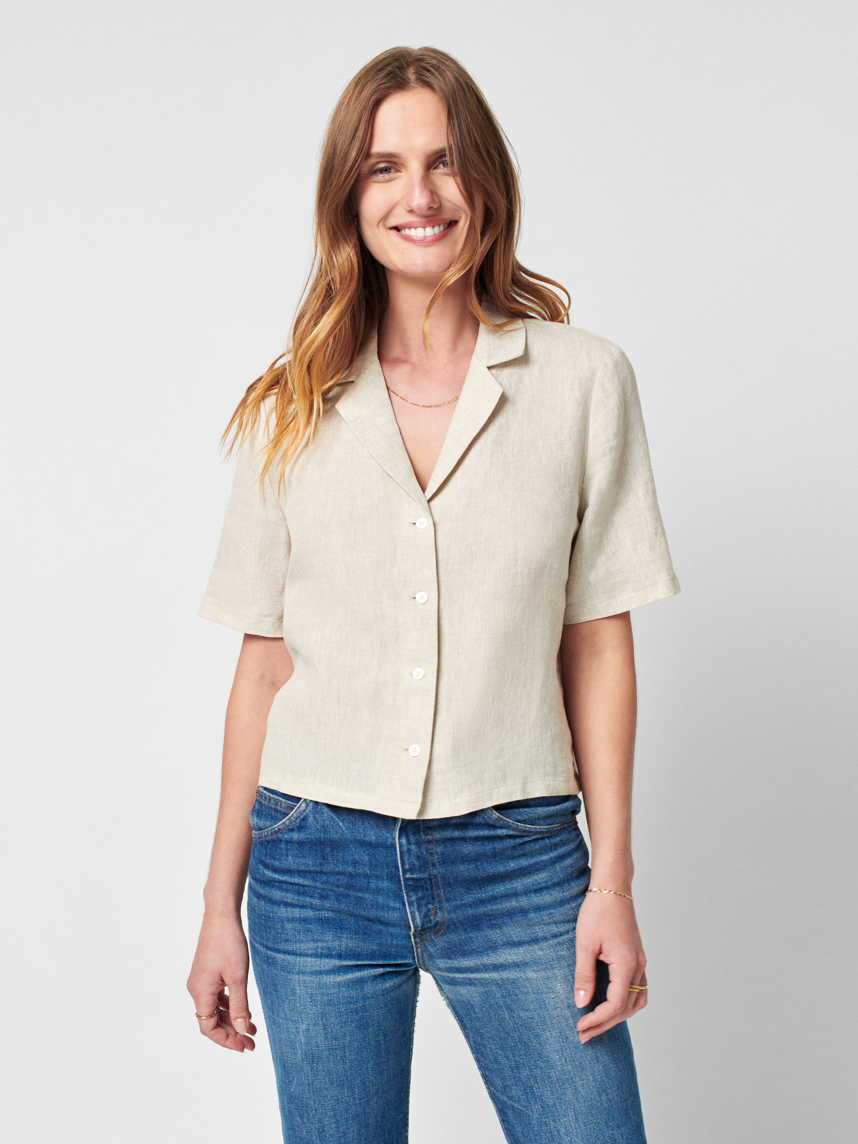 Summer Sands Linen Camp Shirt - Fog