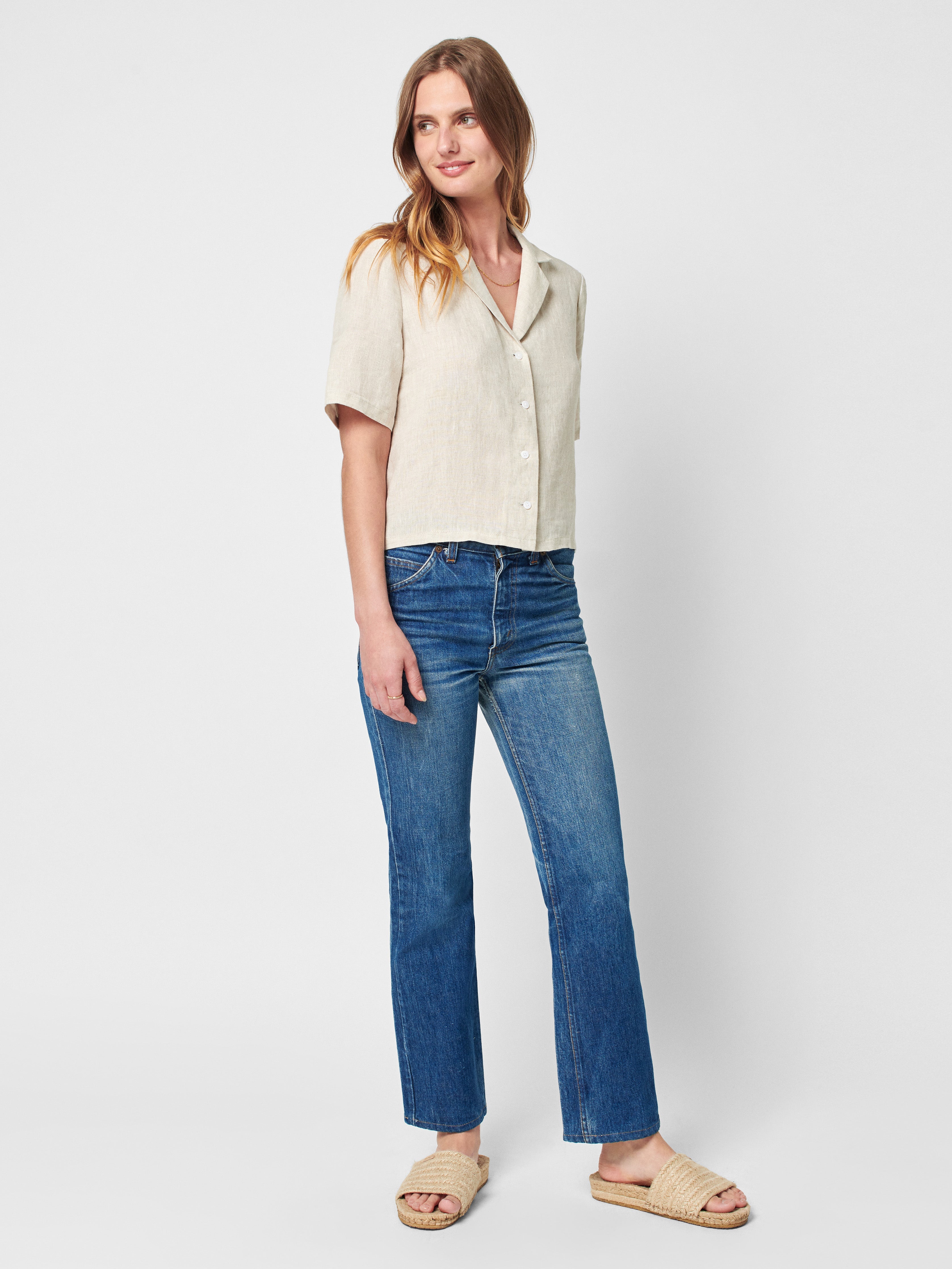 Summer Sands Linen Camp Shirt - Fog