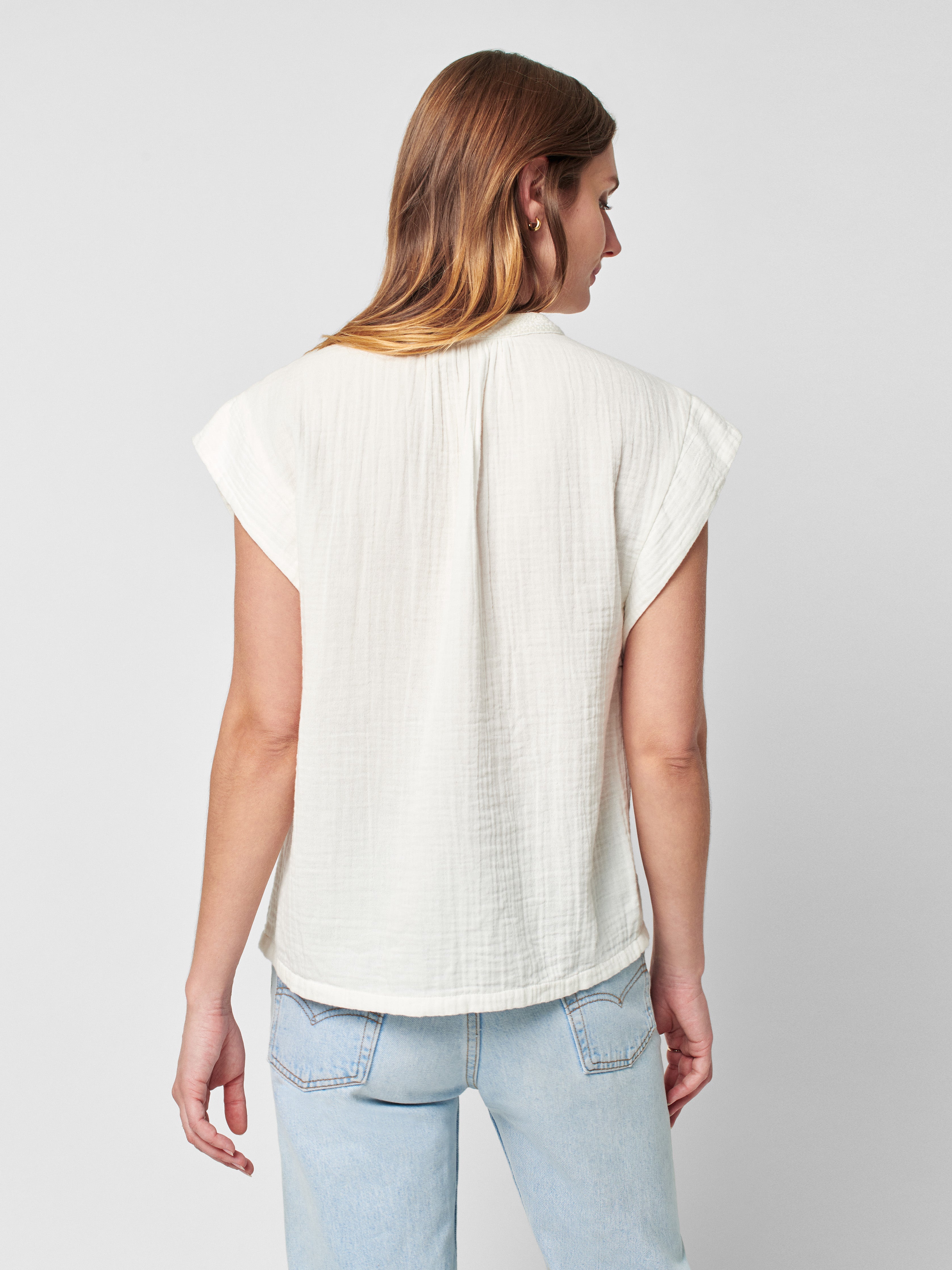 Dream Cotton Gauze Lucia Top - White