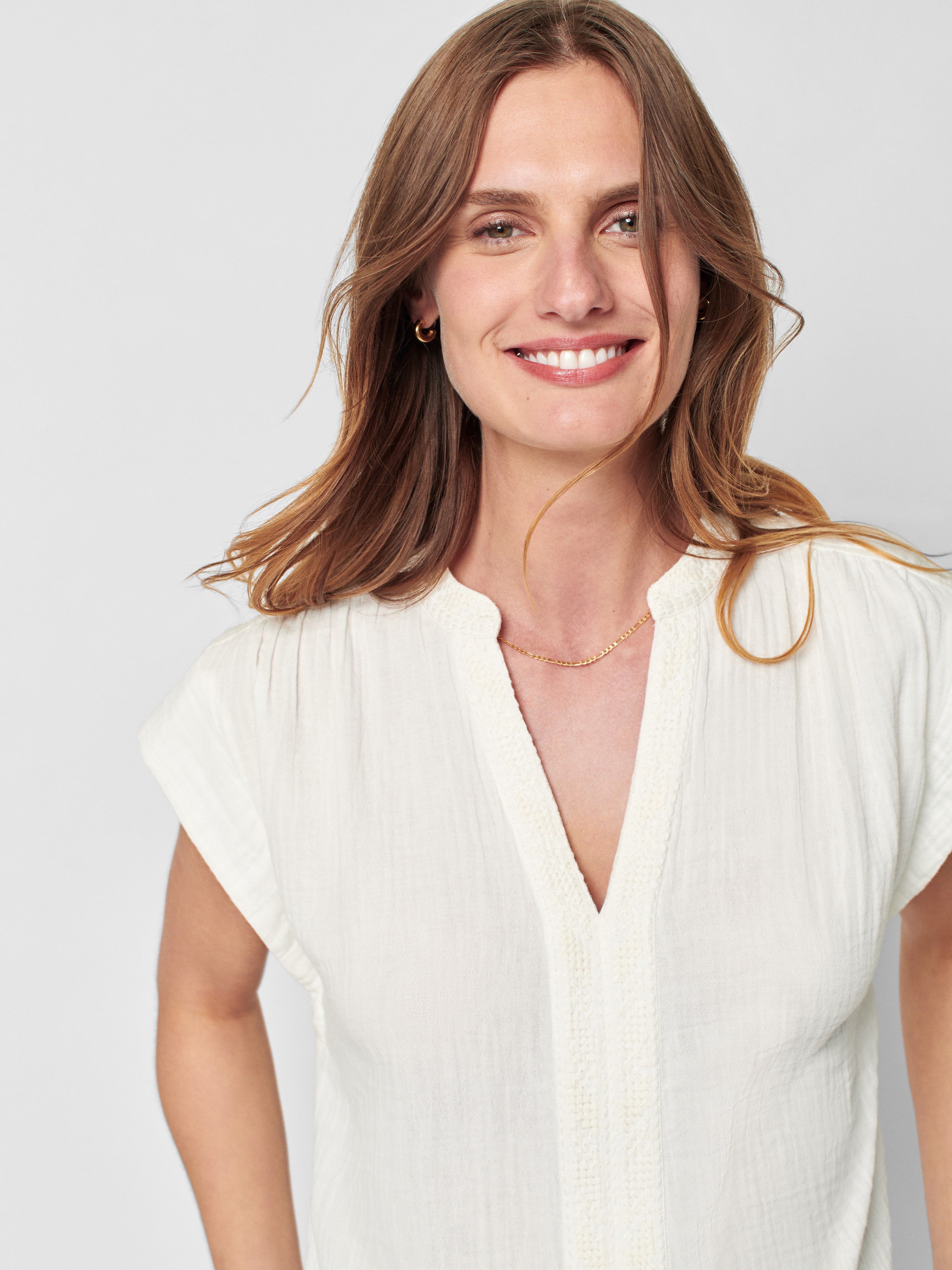 Dream Cotton Gauze Lucia Top - White