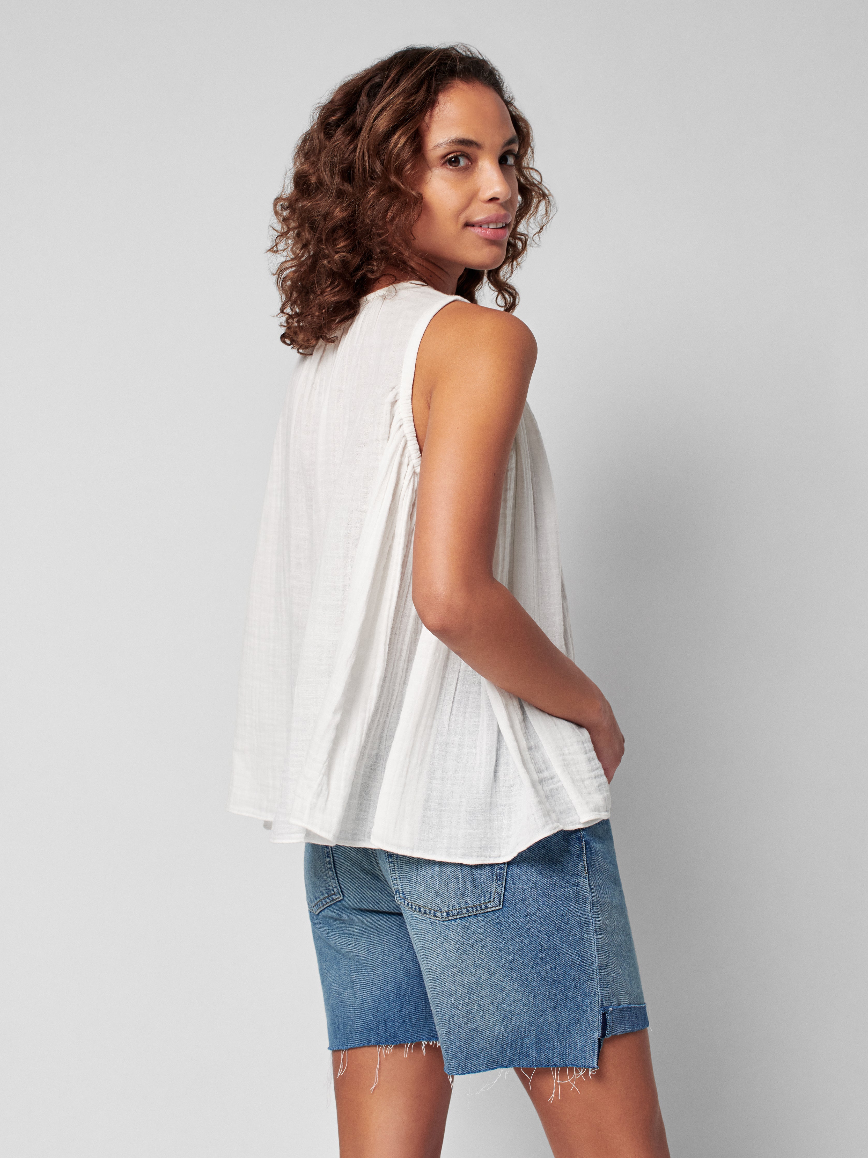 Dream Cotton Gauze Eliza Top - White
