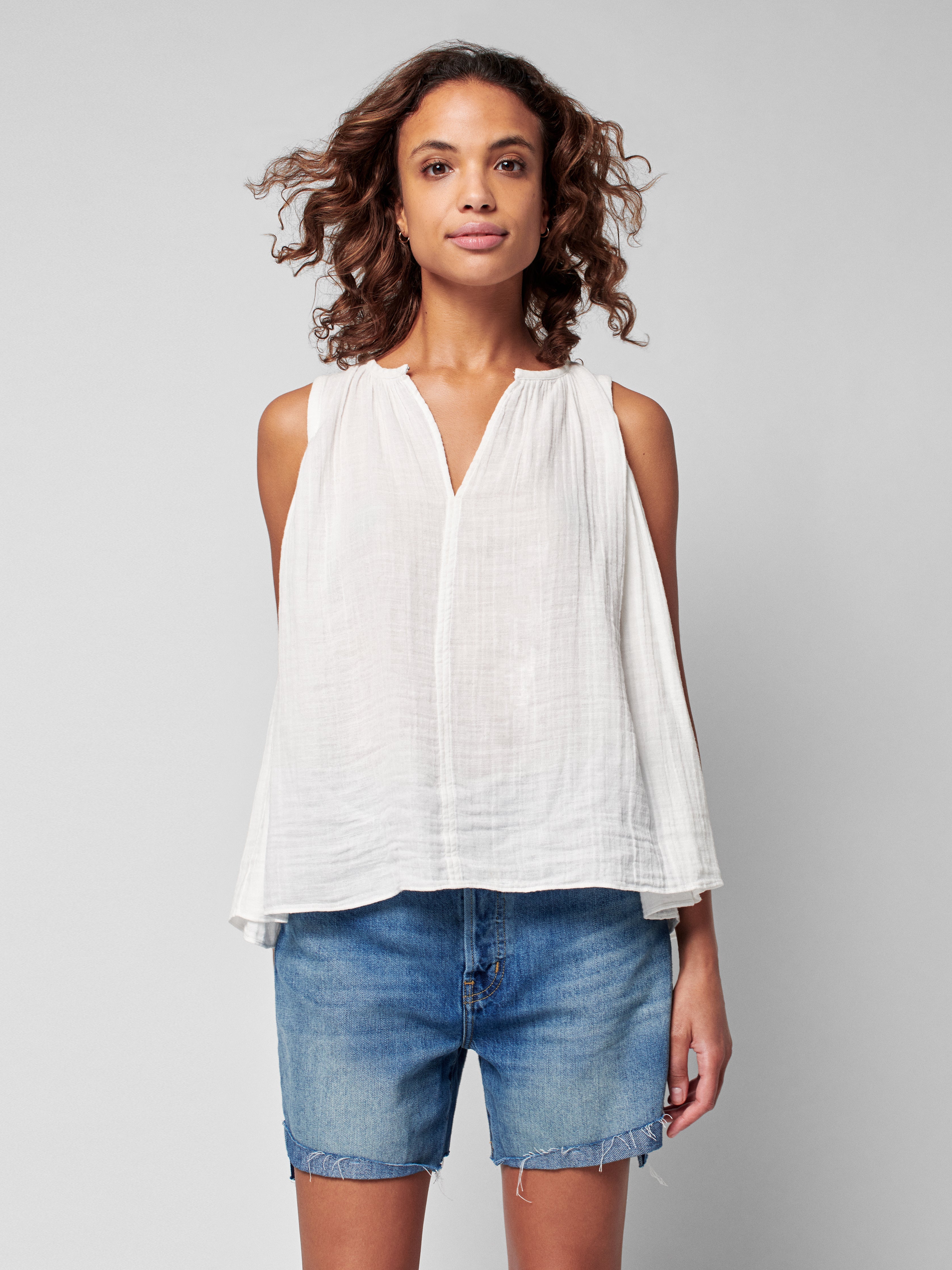 Dream Cotton Gauze Eliza Top - White