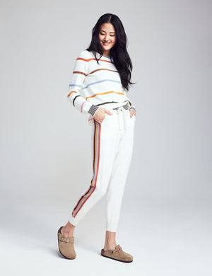 Surf Sweater Jogger - Ivory Stripe