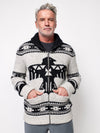 SPJ Thunderbird Zip Cardigan - Black/Ivory Thunderbird
